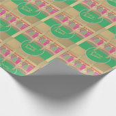  groene "pretkerst""Prettige feestdagen Cadeaupapier (Hoek)