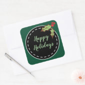 Groene Prettige Feestdagen Stickers (Envelop)