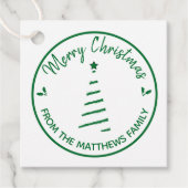 Groene prettige kerst van Label met aangepaste naa (Voorkant)