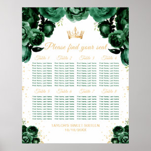 Groene Prinses Sweet Sixteen Zitplaats Grafiek Poster
