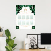 Groene Prinses Sweet Sixteen Zitplaatskaart Poster (Thuiskantoor)