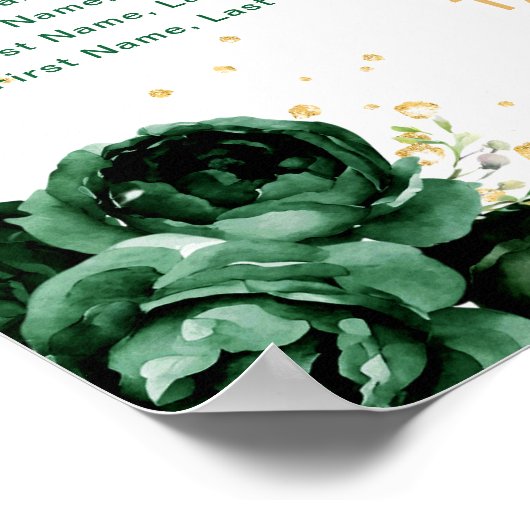 Groene Prinses Sweet Sixteen Zitplaatskaart Poster (Hoek)