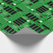 Groene printplaat cadeaupapier (Hoek)