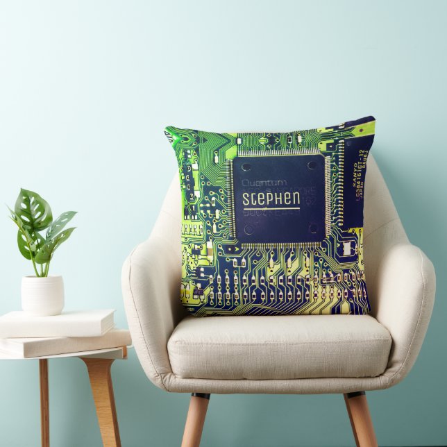 Groene printplaat • Geek elektronische PCB Kussen (Stoel)