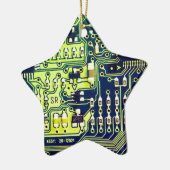Groene printplaat Geek PCB Aangepast Keramisch Ornament (Links)