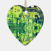 Groene printplaat Geek PCB Aangepast Keramisch Ornament (Rechts)