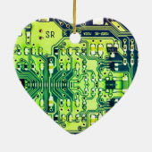 Groene printplaat Geek PCB Aangepast Keramisch Ornament (Achterkant)