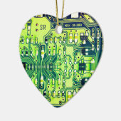 Groene printplaat Geek PCB Aangepast Keramisch Ornament (Links)