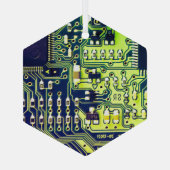 Groene printplaat PCB Aangepaste geek Glas Ornament (Achterkant)