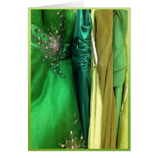 Groene promjurken. (Voorkant)