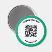 Groene Promotionele Bedrijfsnaam QR-code Magneet (Voorkant / Achterkant)