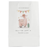 Groene Pset Cactus Boho Llama Alle leeftijden Medium Cadeauzakje (Achterkant)