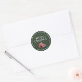 Groene Pset-kerstretouradreslabels Ronde Sticker (Envelop)