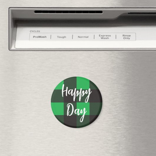 Groene Pset Pattern Happy Day Magneet (Insitu (Vaatwasser))