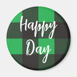 Groene Pset Pattern Happy Day Magneet