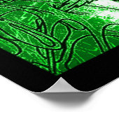 Groene Psychedelic Surreal-tekening Poster (Hoek)