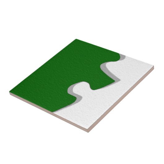 Groene Puzzel Stuk Tegel Tegeltje (Zijkant)