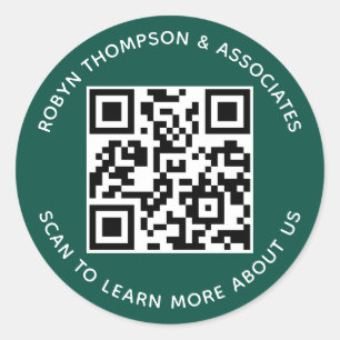 Groene QR-code Stickers Aangepaste Zakelijke Naam