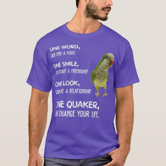 Groene Quaker One Quaker Parrot Bird verander je T-shirt (Voorkant)