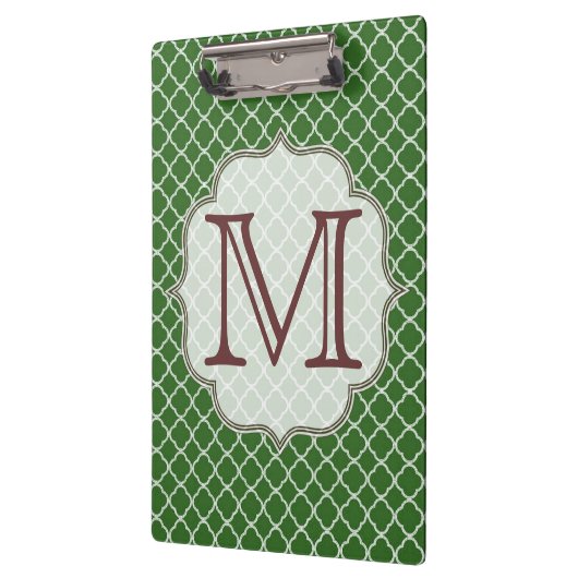 Groene Quarterfoil Latti Monogram Clip Board Klembord (Links)