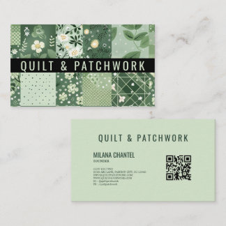 Groene Quilt Patchwork Handgemaakte Kleding  Visitekaartje