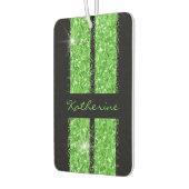 Groene Race Stripe Sparkle Glitter Personated Car Luchtverfrisser (Links)