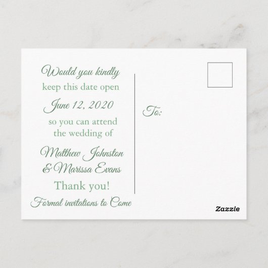 Groene rackle Gepersonaliseerd sparen het Briefkaa Briefkaart (Achterkant)