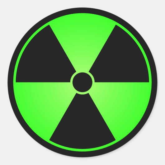 Groene radiatiesymbool sticker (Voorkant)