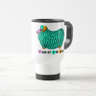 Groene Ram Chinees Jaar Zodiac Travel Mug Reisbeker