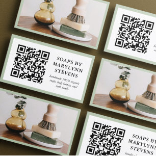 Groene Rand QR-code sorteren en foto invoegen Visitekaartje