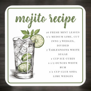 groene rand van mojito-recept bier onderzetter