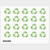 Groene Recyclen hergebruikreductie Ronde Sticker (Vel)