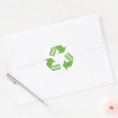 Groene Recyclen hergebruikreductie Ronde Sticker (Envelop)