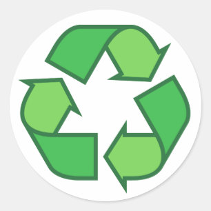 Groene recycling symbool stickers