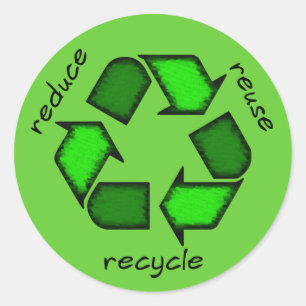 Groene reductie, hergebruik, Recyclen ticker Ronde Sticker