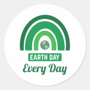 Groene Regenboog Milieubewustzijn Aardse Dag elke Ronde Sticker