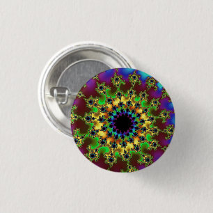 Groene regenboogoog ronde button 3,2 cm