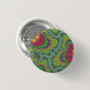 Groene regenboogtandar ronde button 3,2 cm