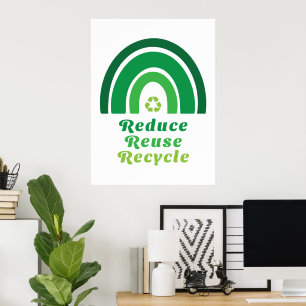 Groene regenboogverlichting milieuvermindering Her Poster