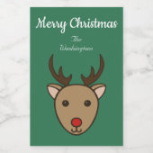 Groene Rendier Eten en Drank Etiket Set (Enkel label)