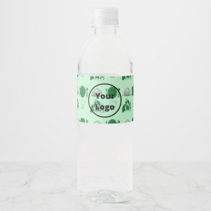 Groene restaurant zakelijk patroon waterfles etiket