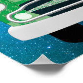 Groene retro baby boys geboortedatum geboortedatum poster (Hoek)