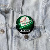 Groene Retro Baseball Style Ronde Button 7,6 Cm (In situ)