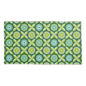 Groene retro bloemen kussensloop (Achterkant)