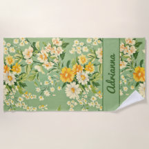 Groene Retro Bloemen