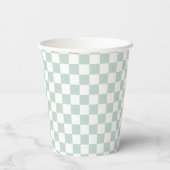 Groene Retro Checker verjaardag Papieren Bekers (Achterkant)