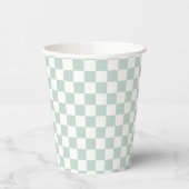 Groene Retro Checker verjaardag Papieren Bekers (Links)