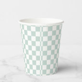 Groene Retro Checker verjaardag Papieren Bekers (Rechts)