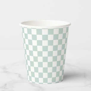 Groene Retro Checker verjaardag Papieren Bekers