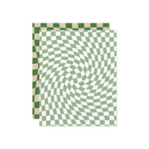 Groene Retro Checkered Scrapbook Paper